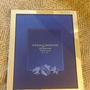 Reed & Barton Silverplate Frame with Blue Mat